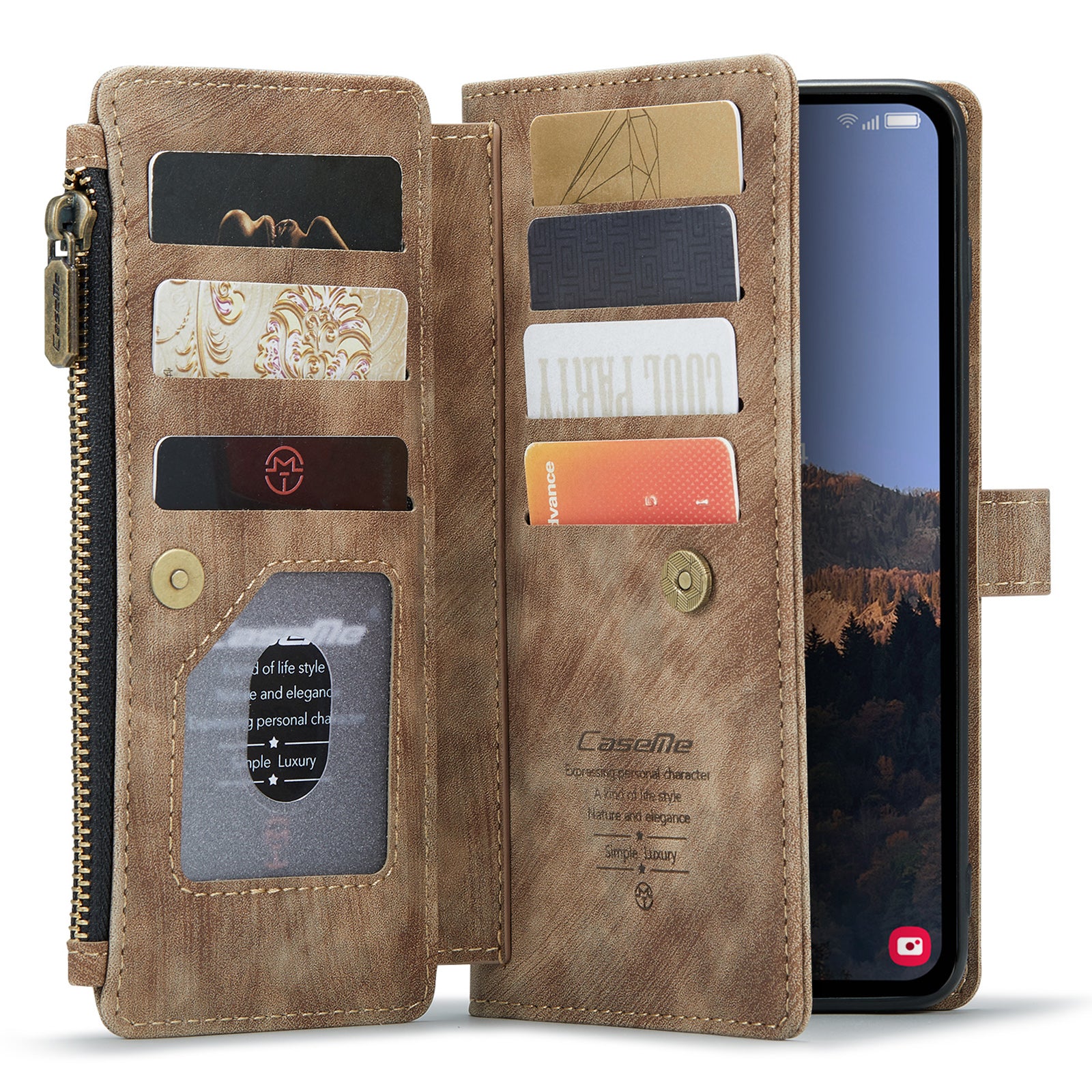 Nárazuvzdorné pouzdro na telefon řady CASEME C30 pro Samsung Galaxy A34 5G kapsa na zip PU kožený kryt na mobil stojánek na peněženku Nárazuvzdorné pouzdro na telefon řady CASEME C30 pro Samsung Galaxy A34 5G kapsa na zip PU kožený kryt na mobil stojánek na peněženku